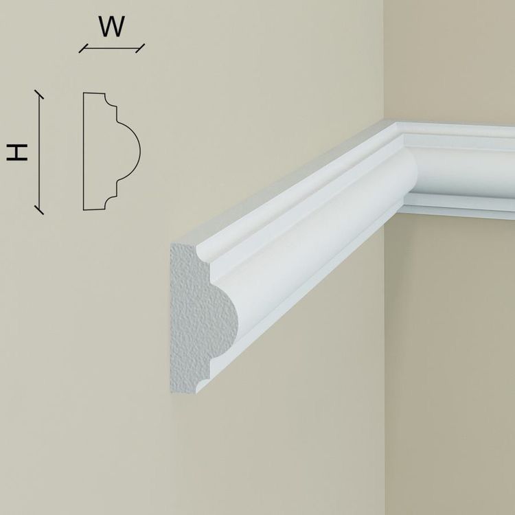 Moulure blanche pvc 2Cm x 240 Cm