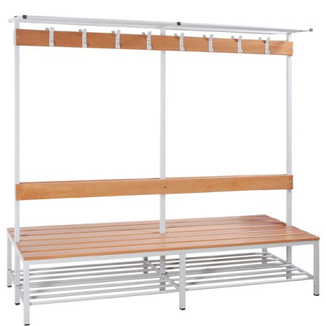 Banc double assise avec patères