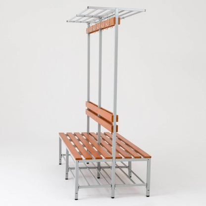 Banc double assise avec patères