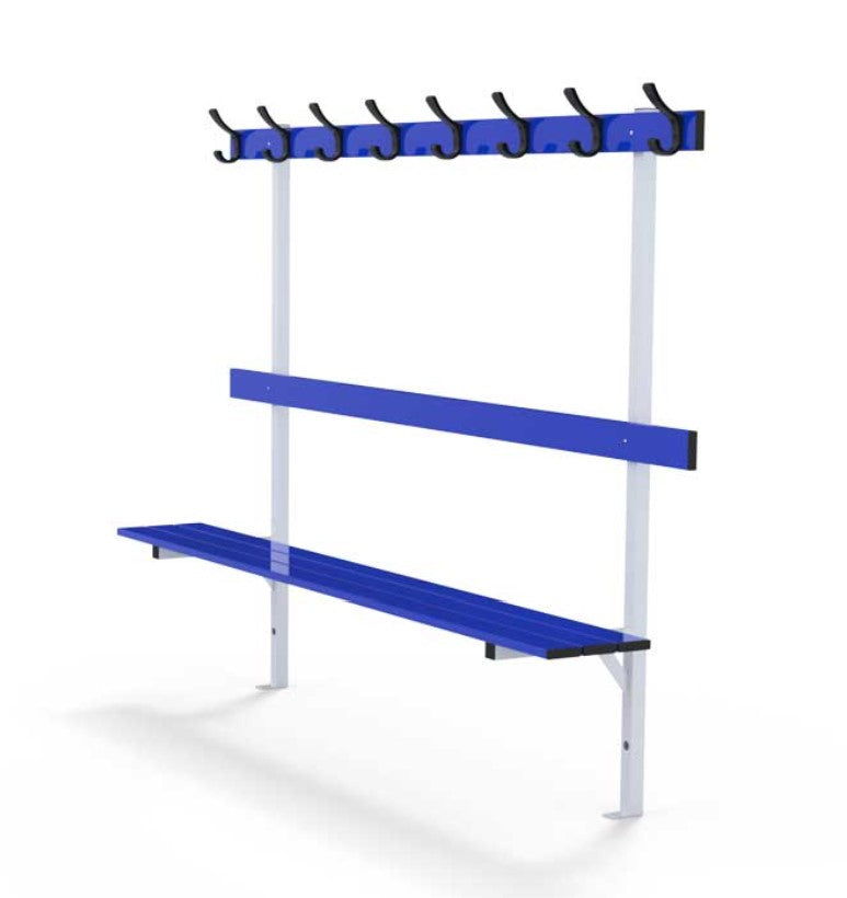 Banc mural pour fixation avec dossier