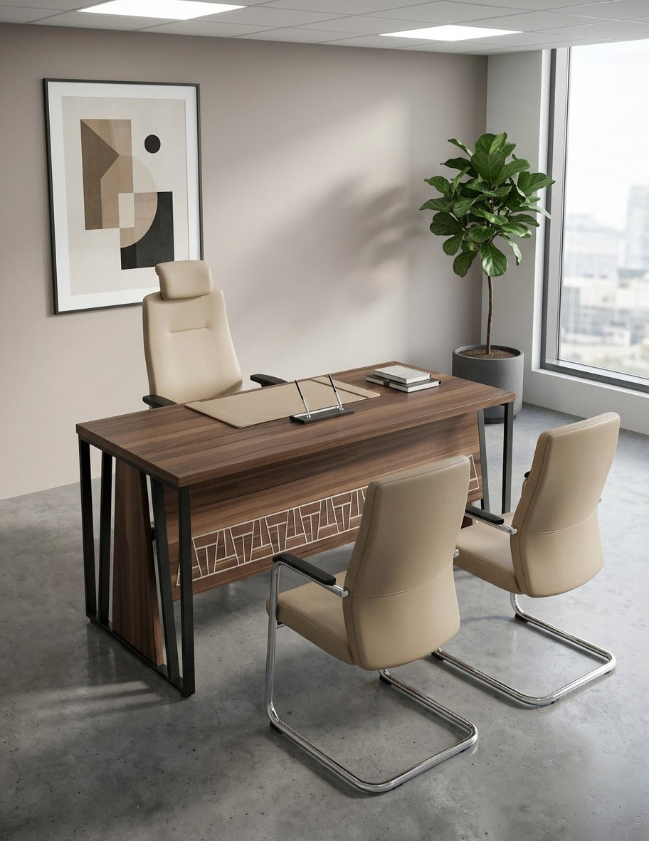 Bureau semi-métallique + Table Basse +Caisson