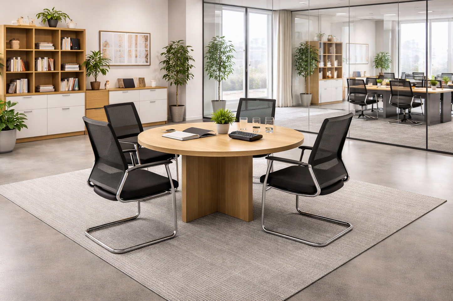 Table ronde 120X120 couleur chene