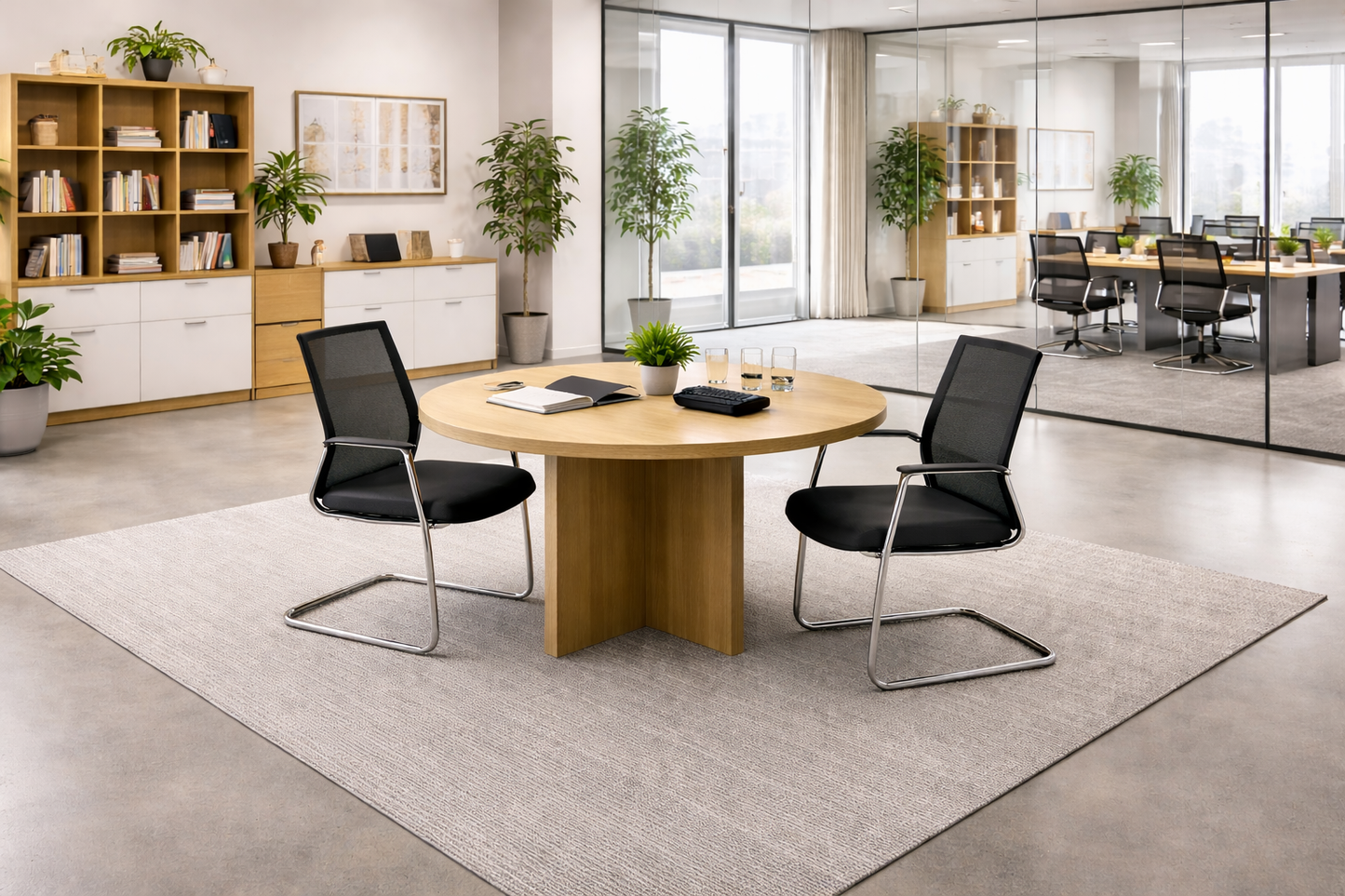 Table ronde 120X120 couleur chene